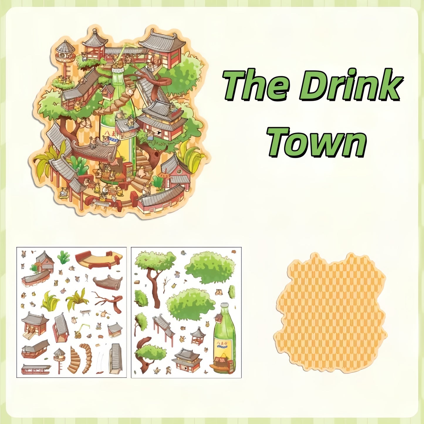 Fun Market 3D Sticker | 4 Cute Miniature Scenes