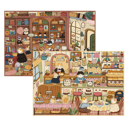 Cat Shops 3D Sticker | 2 Cute Miniature Scenes