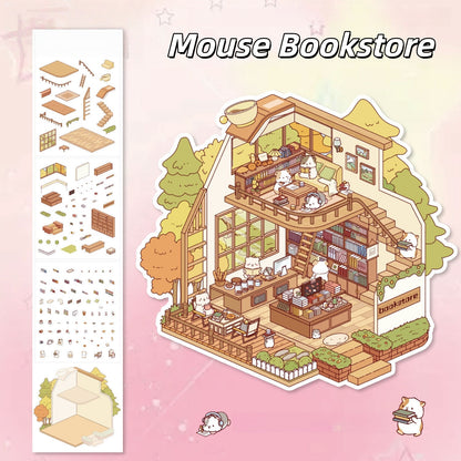 Cute Tales 3D Sticker | 4 Cute Miniature Scenes