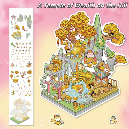 Cute Tales 3D Sticker | 4 Cute Miniature Scenes