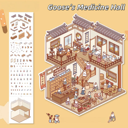 Cute Tales 3D Sticker | 4 Cute Miniature Scenes