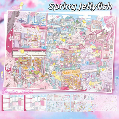 Floating Fantasies 3D Sticker | 2 Cute Miniature Scenes