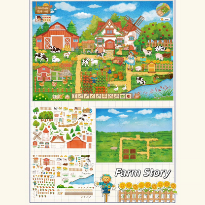Small Town Chronicles 3D Sticker | 3 Cute Miniature Scenes