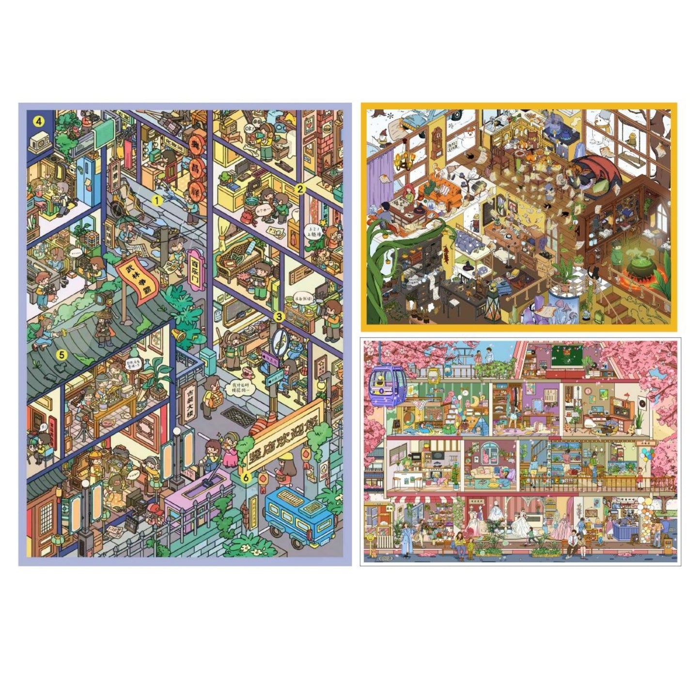 Floors of Fantasy 3D Sticker | 3 Cute Miniature Scenes