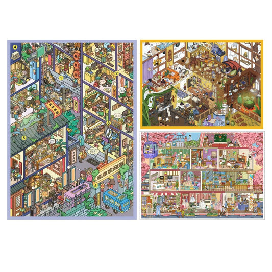 Floors of Fantasy 3D Sticker | 3 Cute Miniature Scenes
