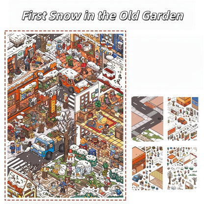 Streetscape 3D Sticker | 4 Cute Miniature Scenes