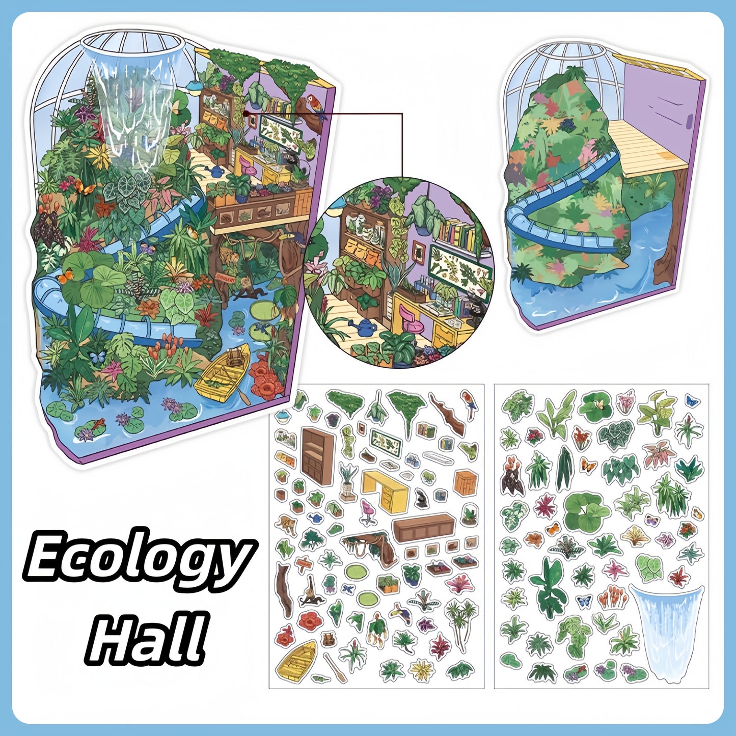 Little Exhibition 3D Sticker | 4 Cute Miniature Scenes