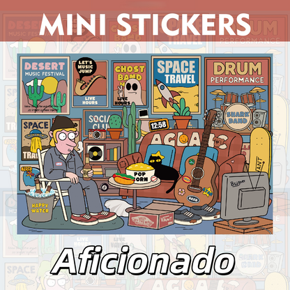 American Retro 3D Sticker | 4 Cute Miniature Scenes
