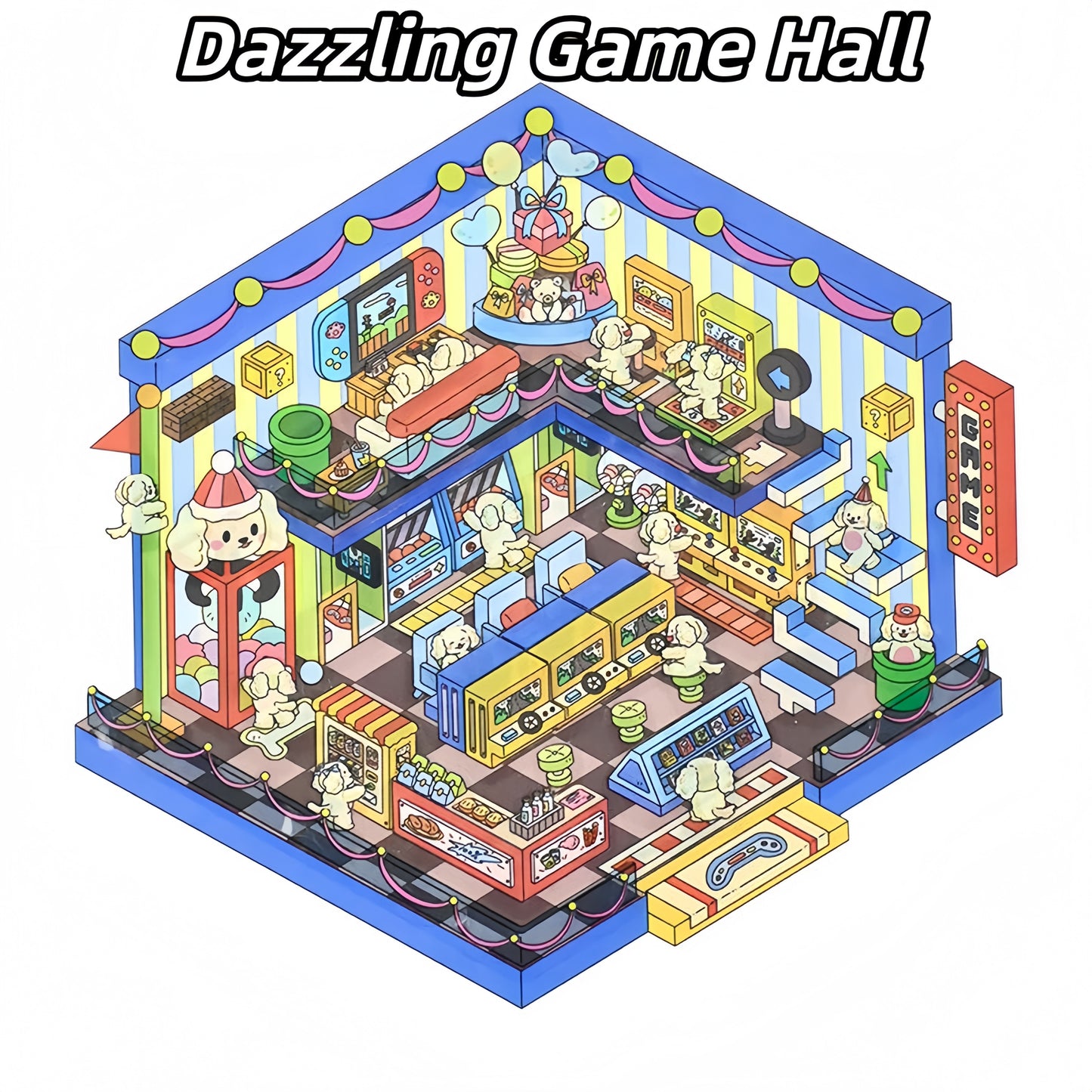 Paw's Shop 3D Sticker | 4 Cute Miniature Scenes
