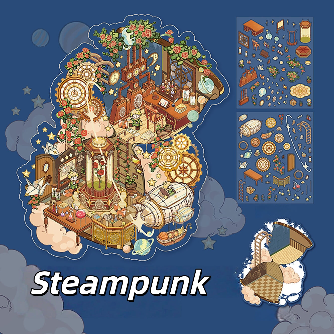 Stardream Prince 3D Sticker | 4 Cute Miniature Scenes