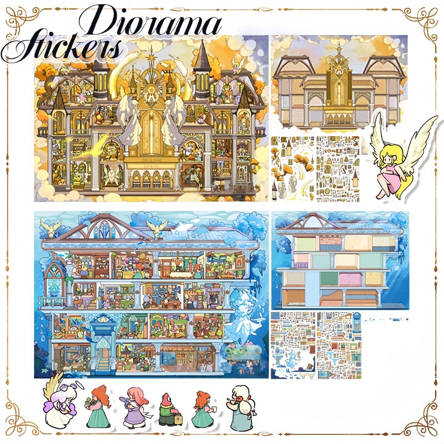 Diorama Fantasy Series 3D Sticker | 2 Cute Miniature Scenes