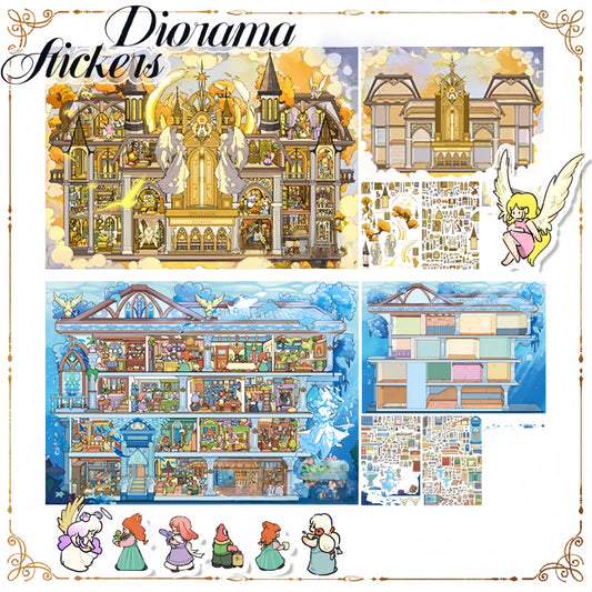Diorama Fantasy Series 3D Sticker | 2 Cute Miniature Scenes