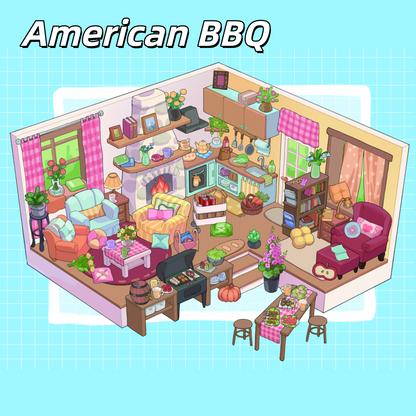 Cozy Town Corners 3D Sticker | 4 Cute Miniature Scenes