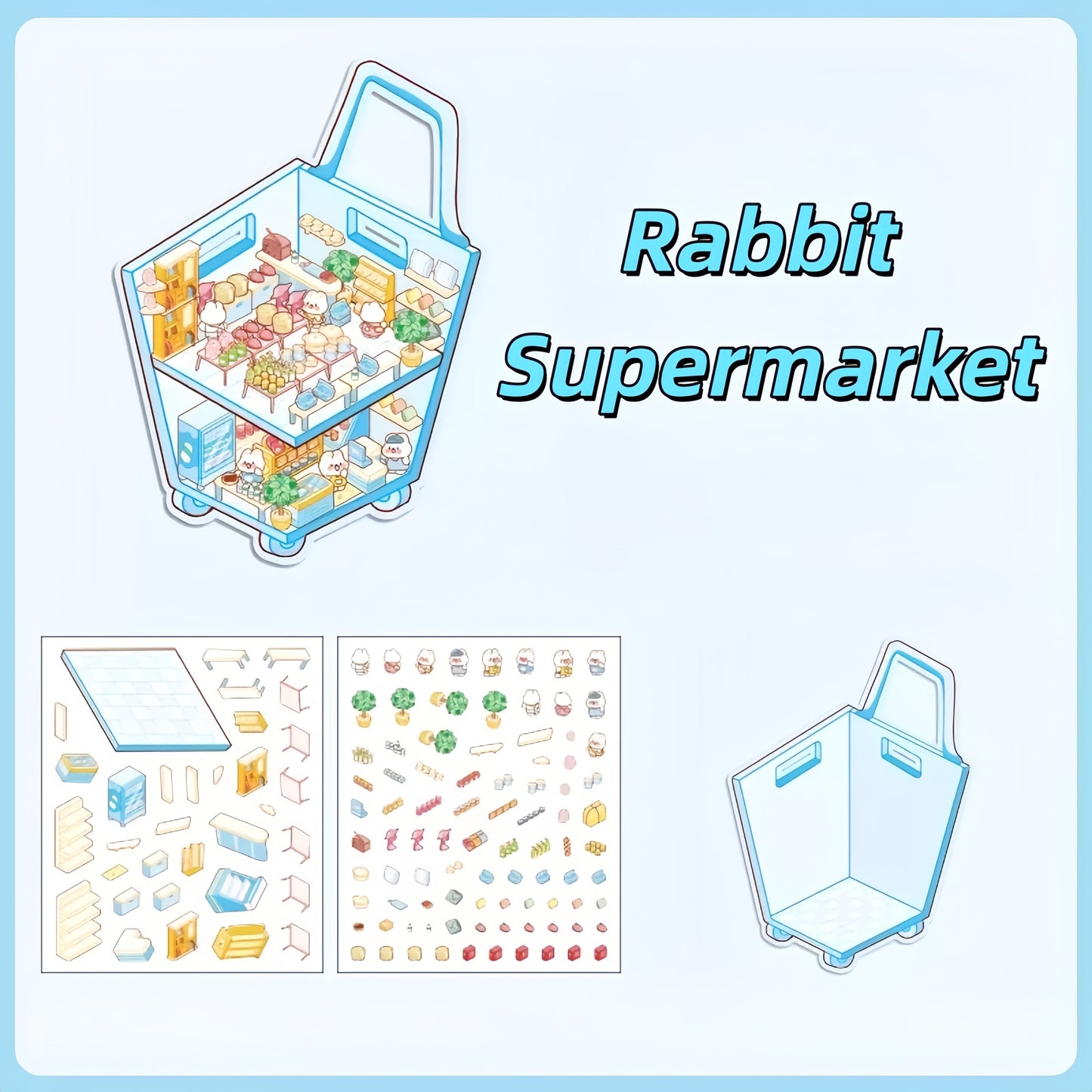 Whimsical House 3D Sticker | 4 Cute Miniature Scenes