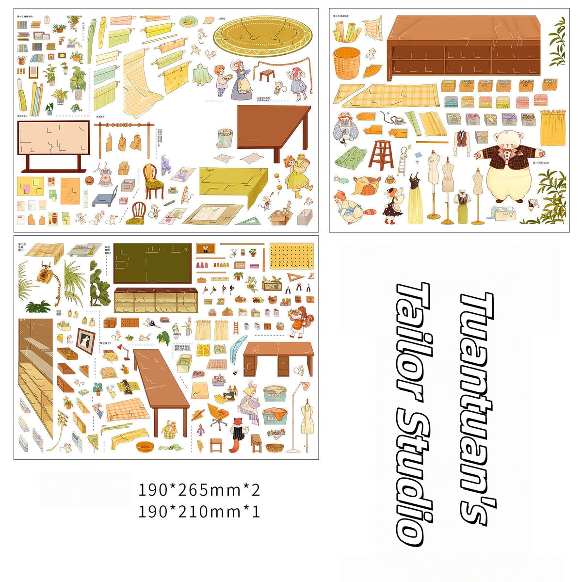 Enjoying Leisure Time 3D Sticker | 3 Cute Miniature Scenes