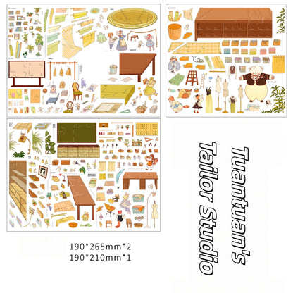 Enjoying Leisure Time 3D Sticker | 3 Cute Miniature Scenes