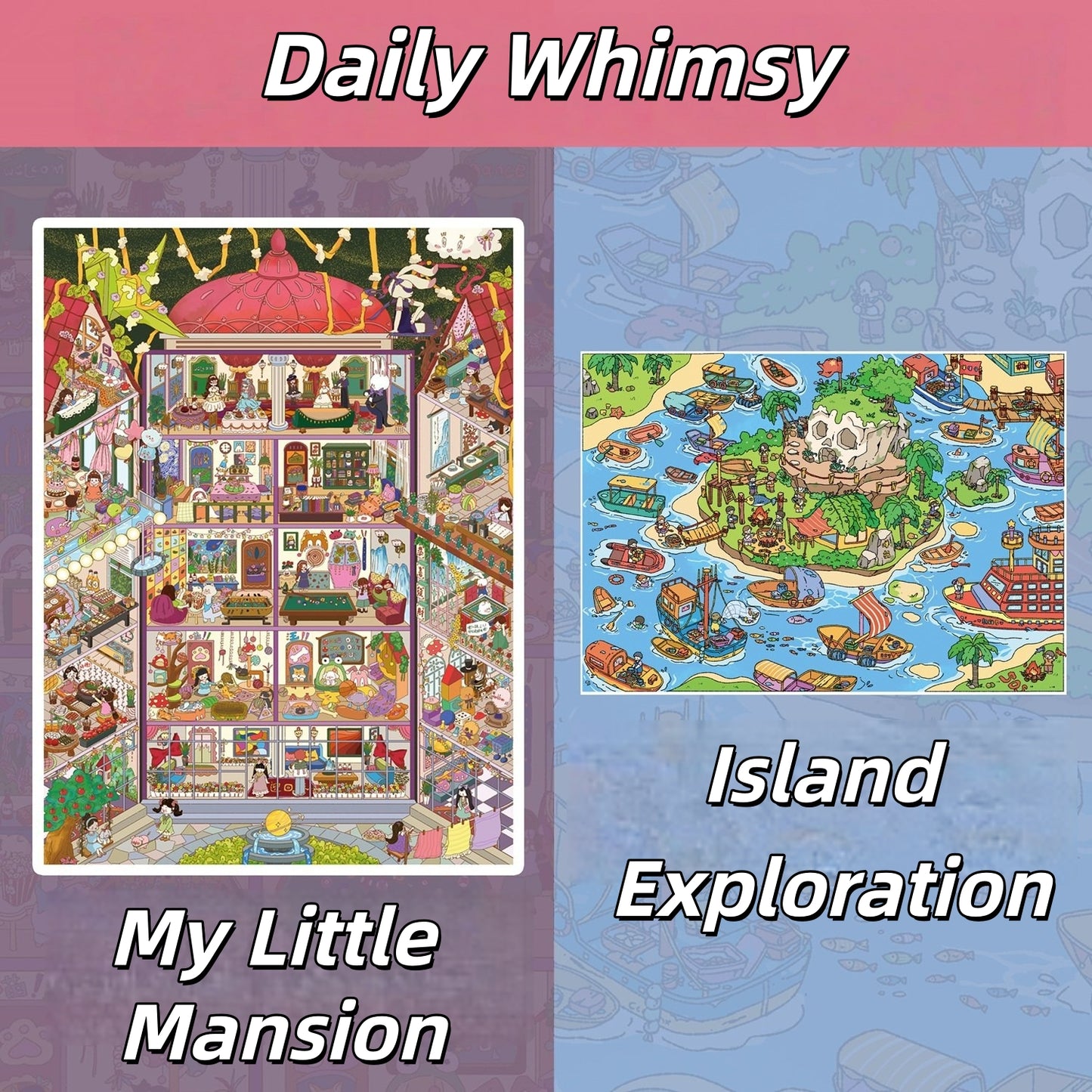 Daily Whimsy 3D Sticker | 2 Cute Miniature Scenes