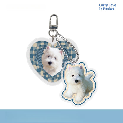 Custom Pet Photo Acrylic Bag Charm Keychain