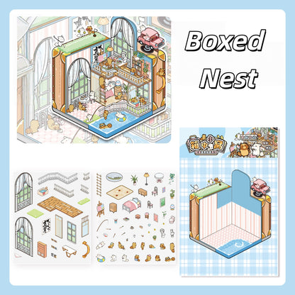 Dream Cabin 3D Sticker | 4 Cute Miniature Scenes