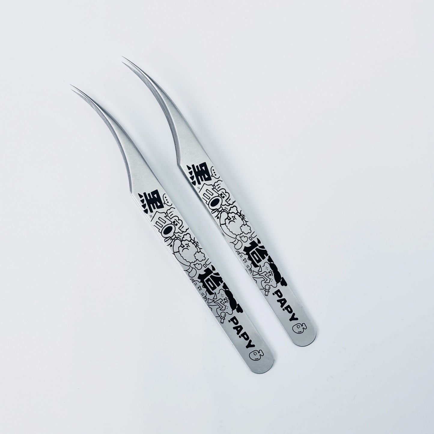 Black and White Hand-drawn Style Professional Sticker Tweezers
