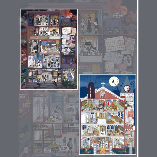 Campus Horror Tales 3D Sticker | 2 Cute Miniature Scenes
