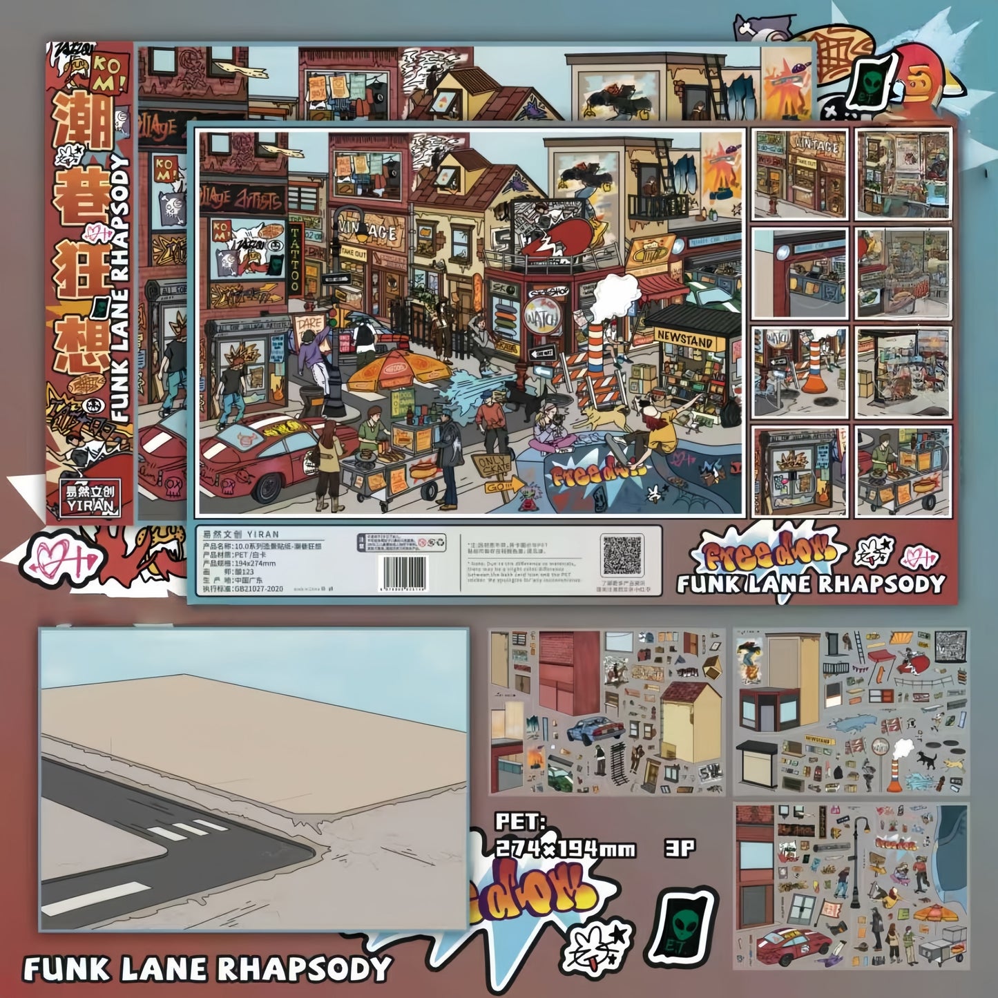 Whimsical Life 3D Sticker | 4 Cute Miniature Scenes