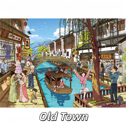 Stops Along the Way 3D Sticker | 4 Cute Miniature Scenes