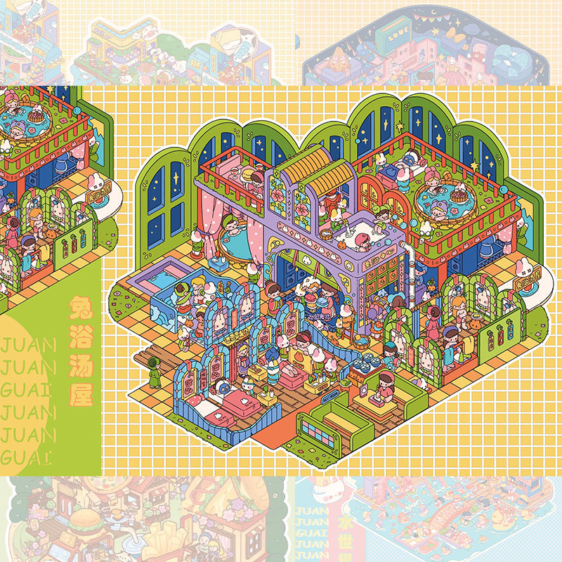 Whimsical Dreams 3D Sticker | 4 Cute Miniature Scenes