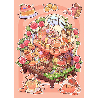 Jelly Cottage 3D Sticker | 3 Cute Miniature Scenes