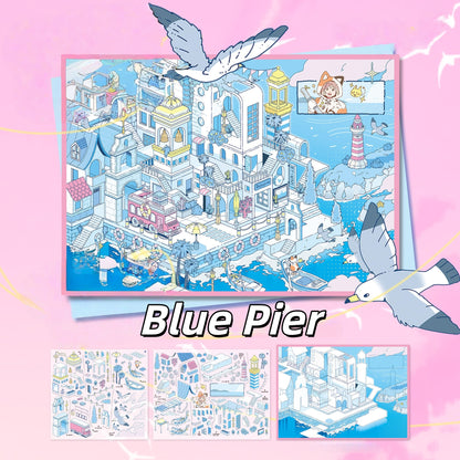 The Journey on Dream Island 3D Sticker | 4 Cute Miniature Scenes