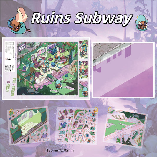 Other World Series 3D Sticker | 2 Cute Miniature Scenes
