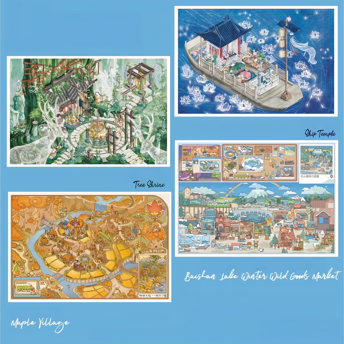 Scenic Corners 3D Sticker | 4 Cute Miniature Scenes