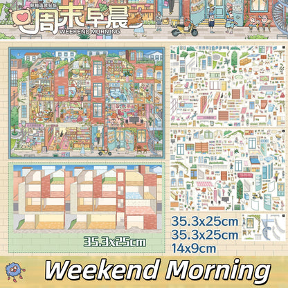 Cozy Chronicles 3D Sticker | 5 Cute Miniature Scenes