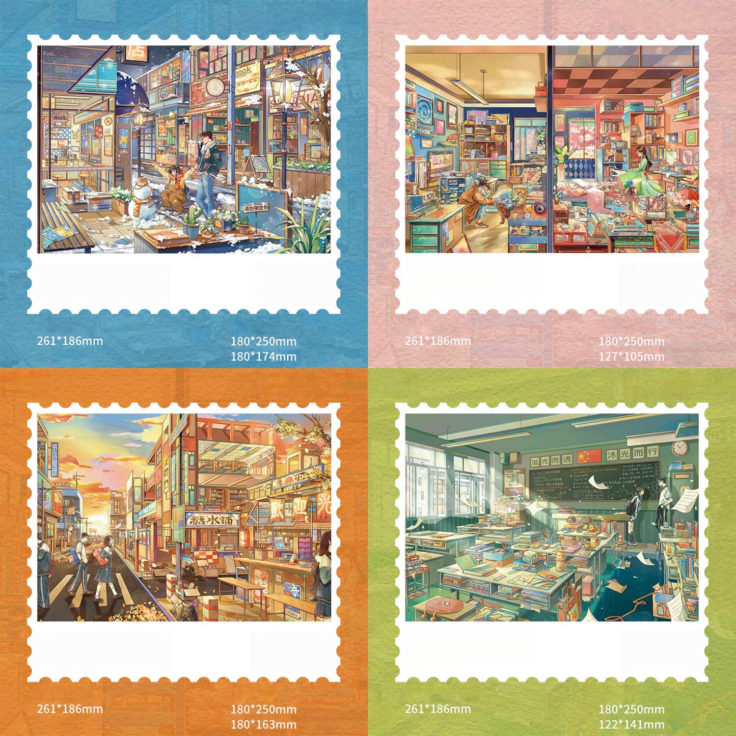 Colour of Four Seasons 3D Sticker | 4 Cute Miniature Scenes