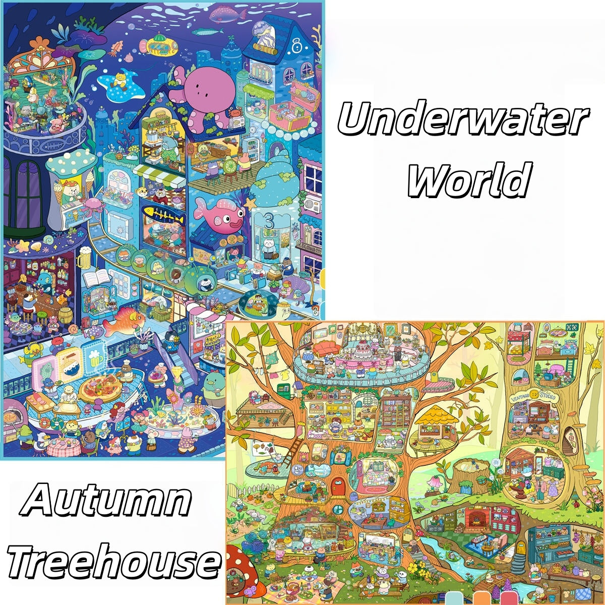 Paperfairy Tale 3D Sticker | 2 Cute Miniature Scenes