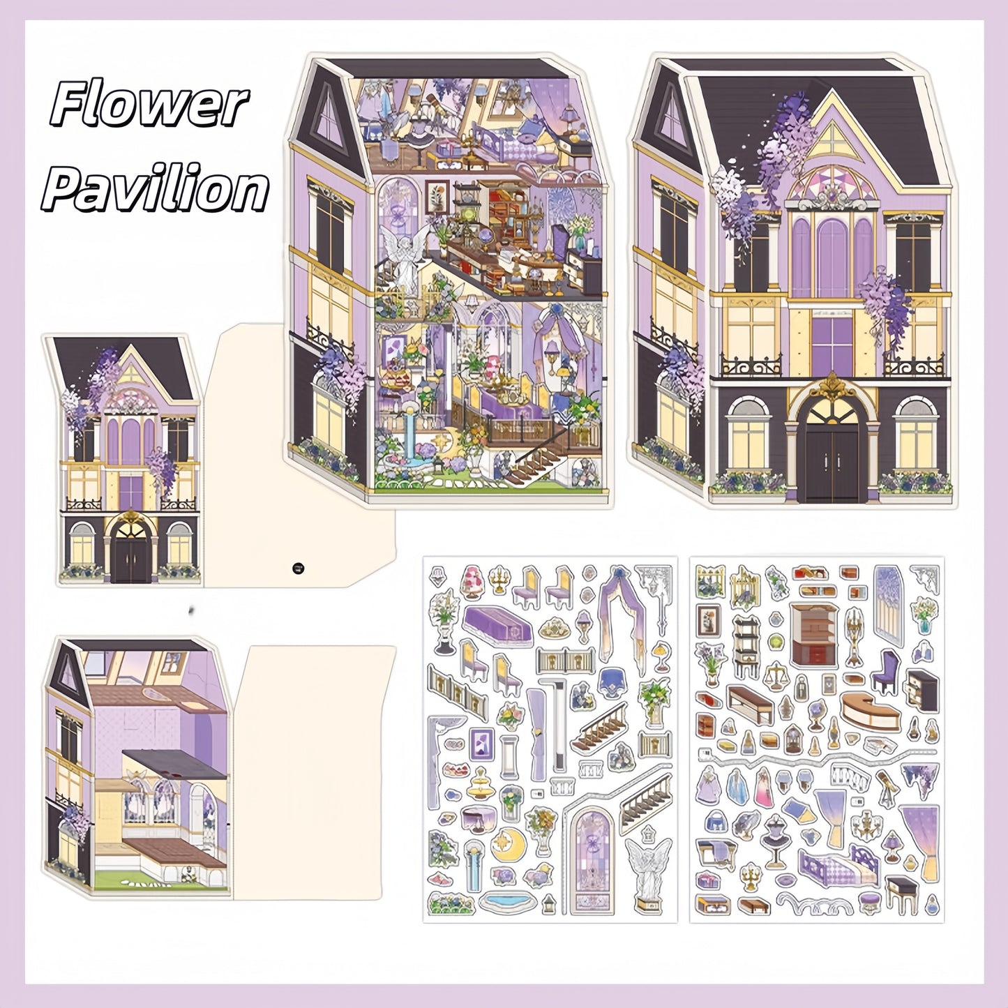 Dream House 3D Sticker | 4 Cute Miniature Scenes