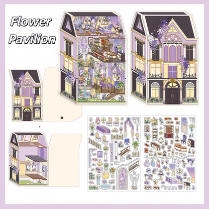 Dream House 3D Sticker | 4 Cute Miniature Scenes