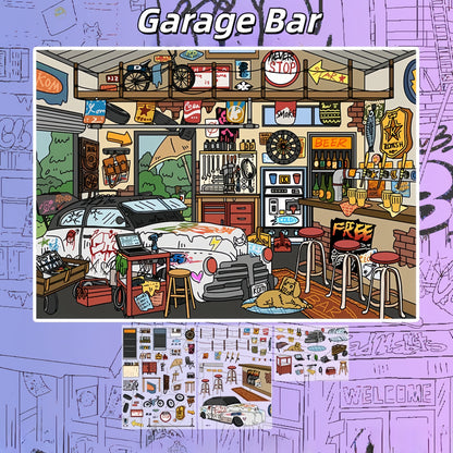 Doodle Series 3D Sticker | 3 Cute Miniature Scenes
