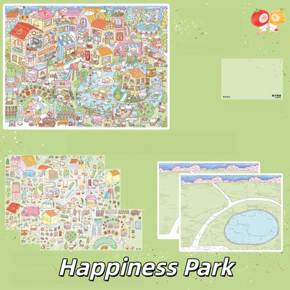 Comfort Zones 3D Sticker | 4 Cute Miniature Scenes