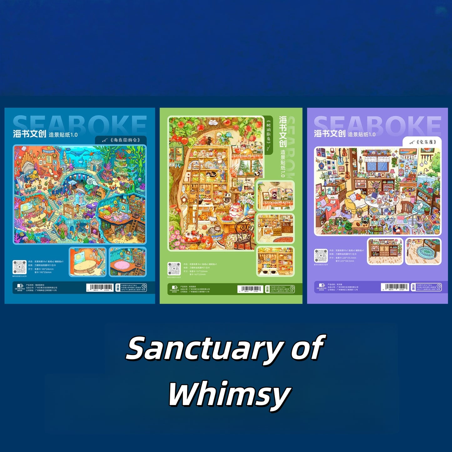 Sanctuary of Whimsy 3D Sticker | 3 Cute Miniature Scenes