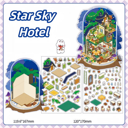Simulation Management 3D Sticker | 4 Cute Miniature Scenes