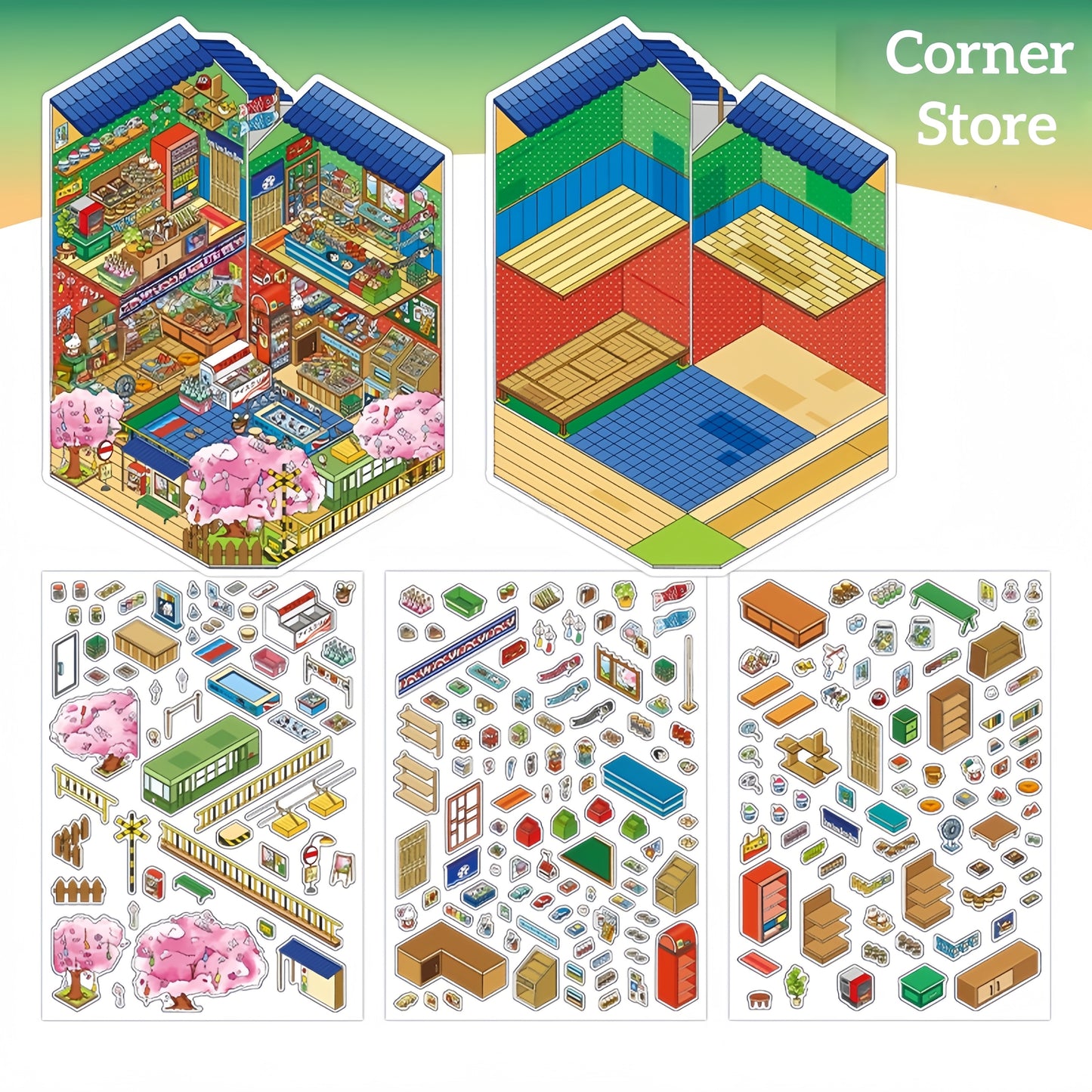 Life in Japan 3D Sticker | 4 Cute Miniature Scenes