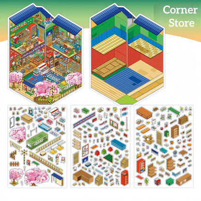 Life in Japan 3D Sticker | 4 Cute Miniature Scenes