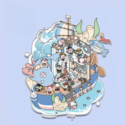Dream Cabin 3D Sticker | 4 Cute Miniature Scenes