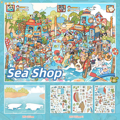 Leaflets 3D Sticker | 4 Cute Miniature Scenes