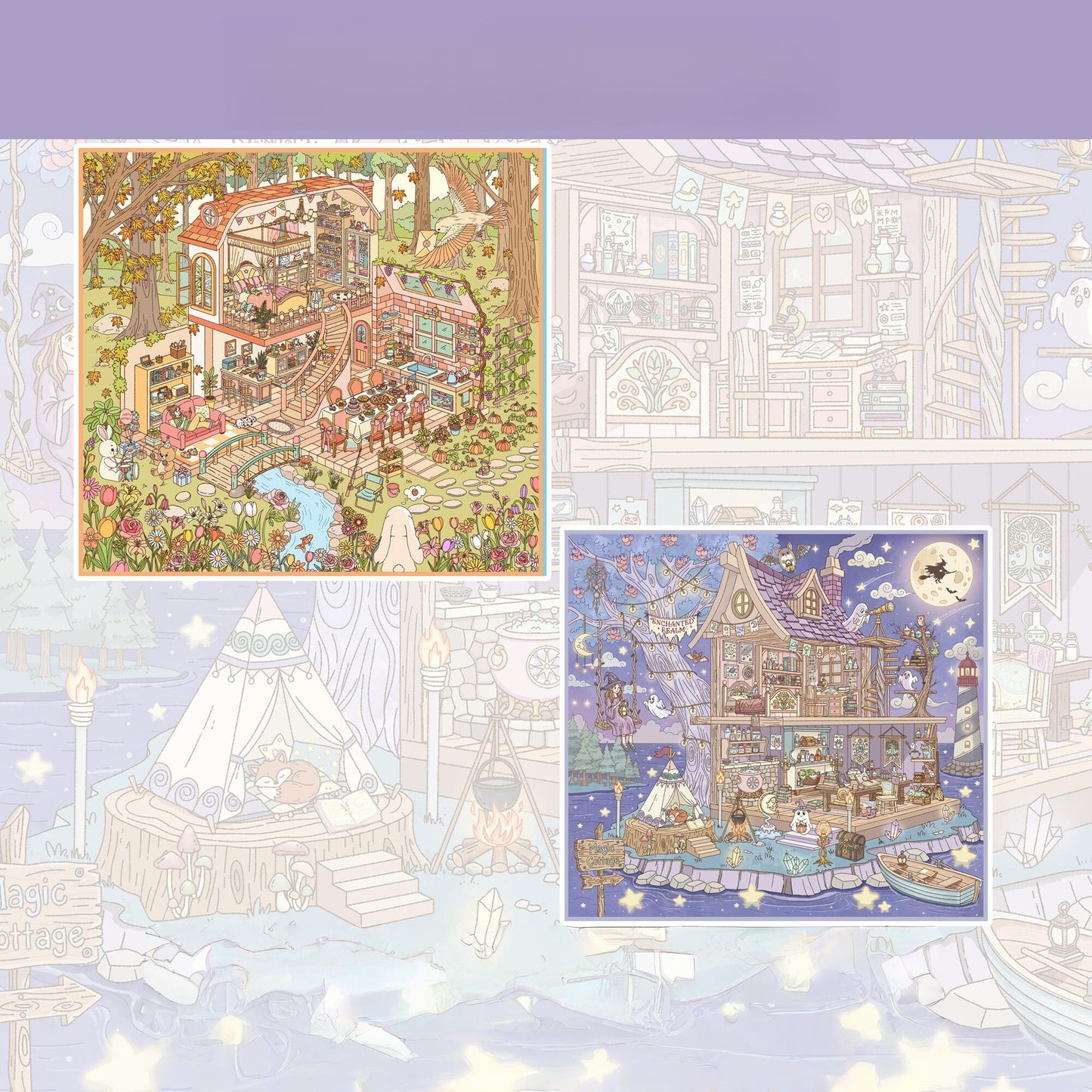 Enchanted Gatherings 3D Sticker | 2 Cute Miniature Scenes