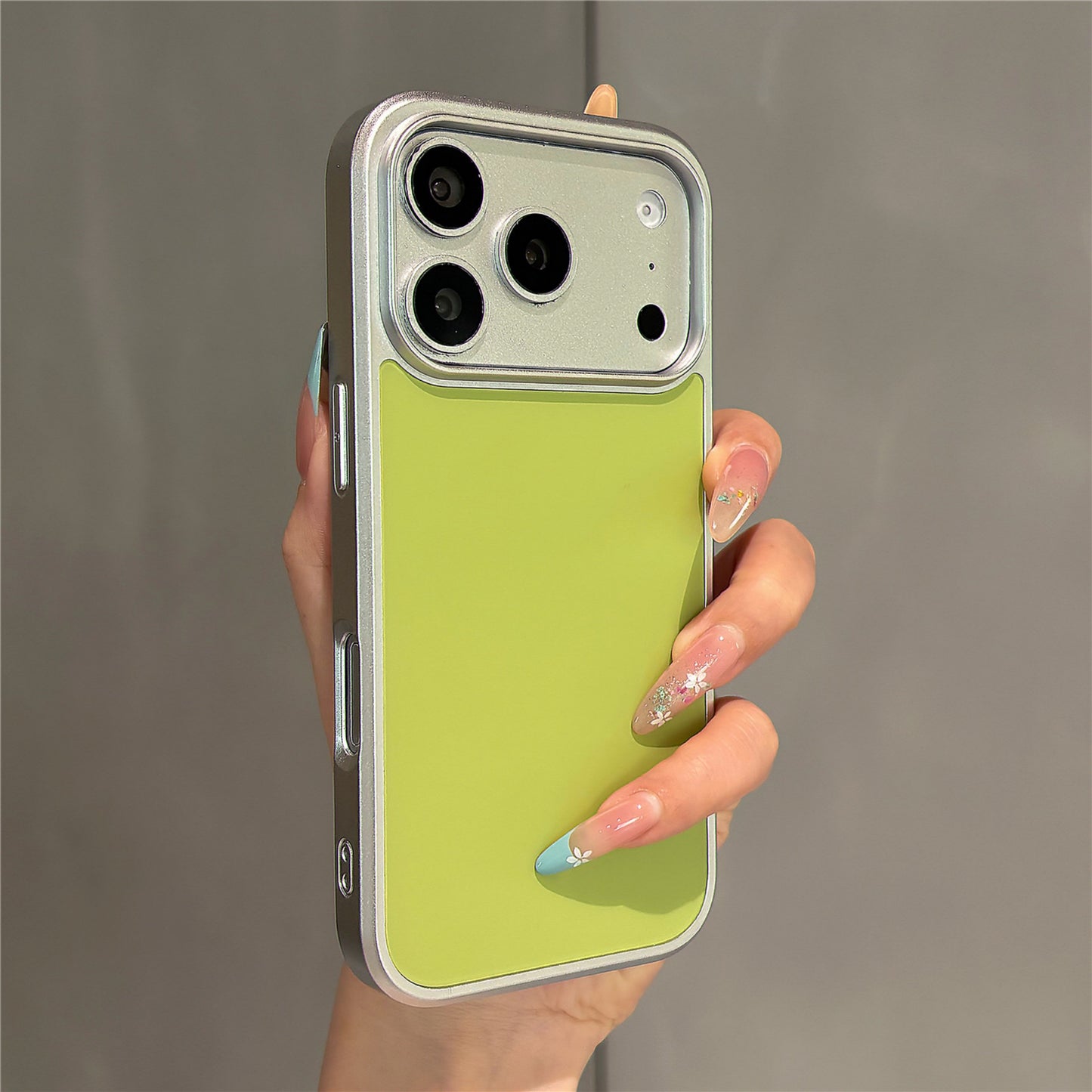 Macaron Solid Color Metal Phone Case