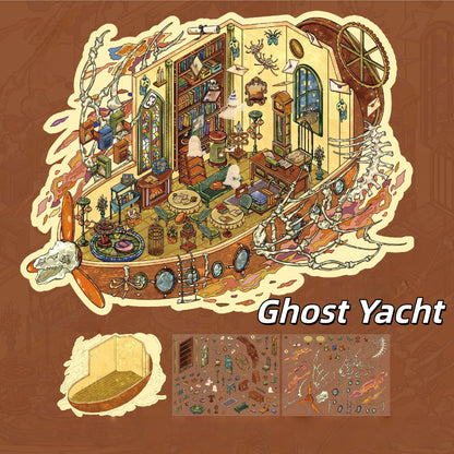 Boneward Voyage 3D Sticker | 2 Cute Miniature Scenes