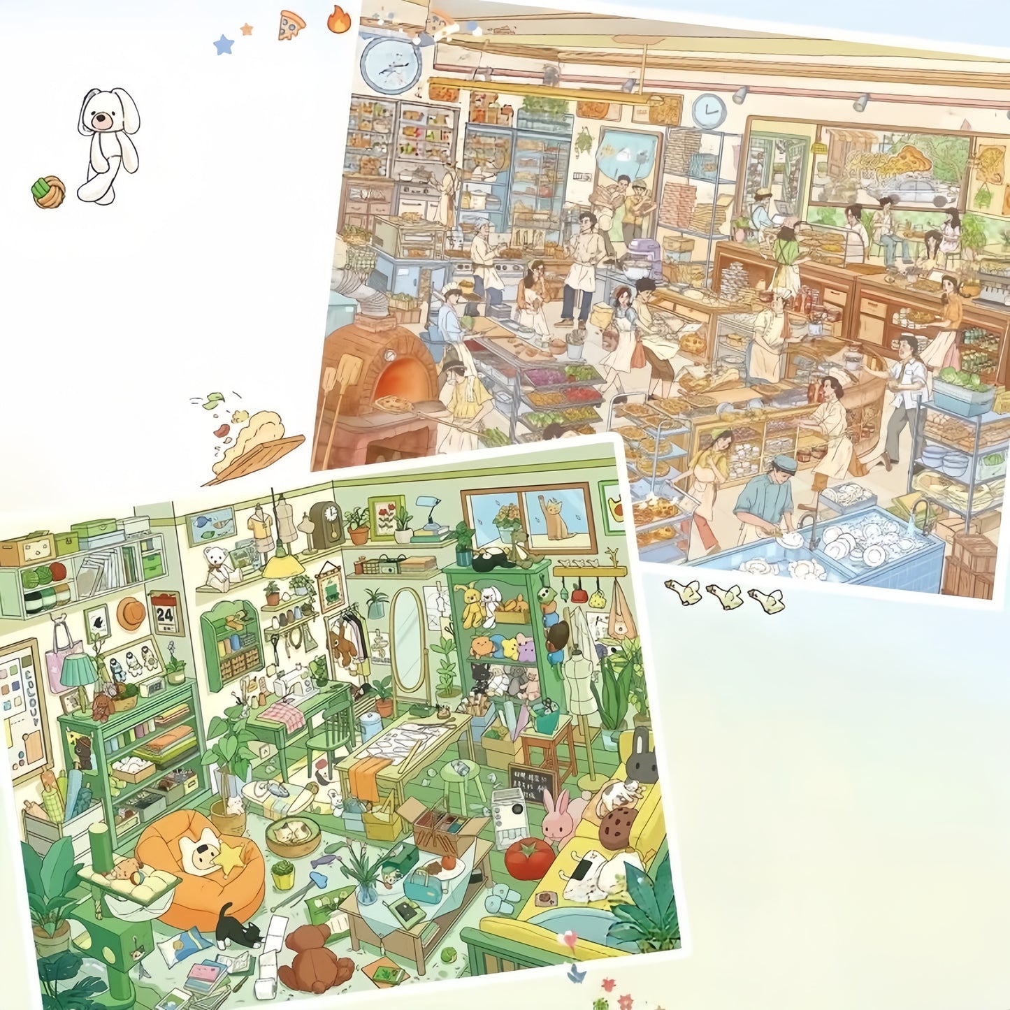 Warm Creations 3D Sticker | 2 Cute Miniature Scenes