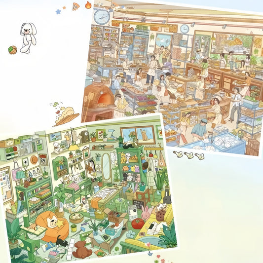 Warm Creations 3D Sticker | 2 Cute Miniature Scenes